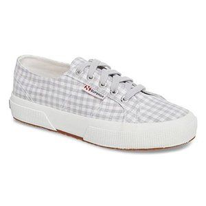 Superga Women's Gray Gingham Canvas Sneakers
